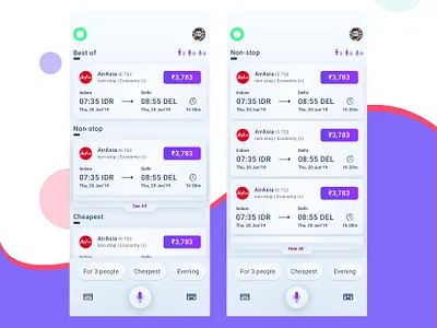 Flight search result app design artificialintelligence flight booking app flight search uidesign uxdesign website