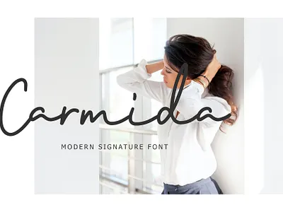Carmida Modern Signature Font beautiful calligraphy font foundry hand handwritten lettering ligature luxury modern monoline script signature typeface typography