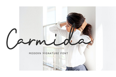 Carmida Modern Signature Font beautiful calligraphy font foundry hand handwritten lettering ligature luxury modern monoline script signature typeface typography