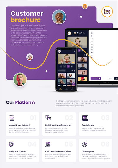 B2C Brochure for Lana Learn branding brochure brochure design design education flat illustration minimal study platform training online ui ux web website