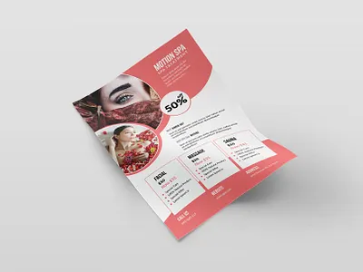 Spa and Beauty Salon Flyer Template beauty body flyer haircut leaflet massage menicure poster promotion relaxation salon spa theraphy treatment women