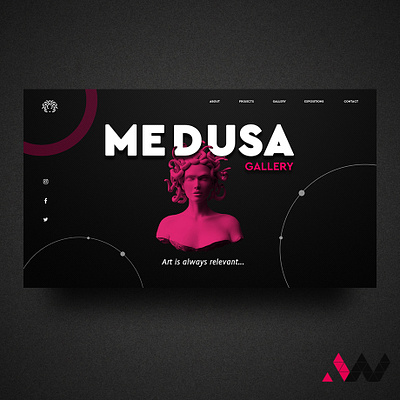 Art gallery “Medusa” web design adobe photoshop graphic design interface landingpage ui ux uxui webdesign