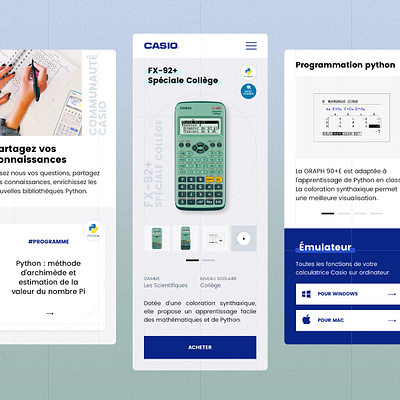 Casio Education (mobile view) mobile ui ux web webdesign