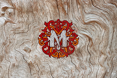 Typographic Beer Labels | Letter M art branding design illustration logo old ornament slavic typography vector wood