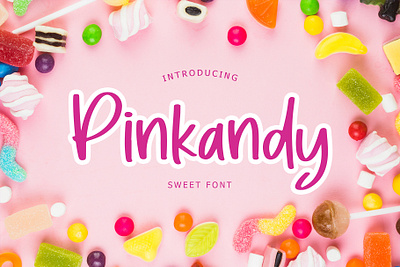 Pinkandy Sweet Kids Display Font animation brand branding cartoon cats child children cute display font handwritten kids kitten lettering logo minimal modern pussy typeface typography