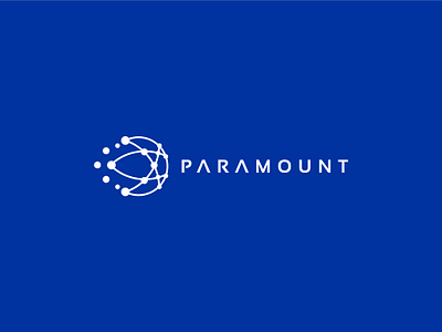 Paramount - Logo Design blue brand branding circle corporate creative design designer dots freelance graphic illustrator logo mark minimal modern moon simple simple logo white