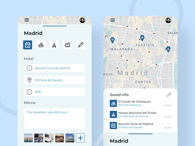 Pachamama app : Add an hotel hotel interface maps mobile app mobile apps product design travel app travel app ui traveling trip ui ux