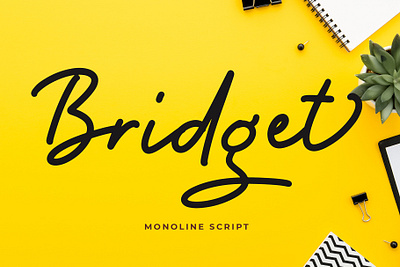 Bridget Monoline Script Font beautiful calligraphy fondry font hand handwritten lettering ligature luxury modern monoline script signature typography wedding