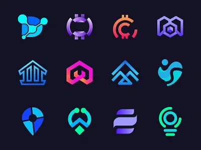 Logofolio broker coin crypto fintech health home letter lightbulb map medical modern logo saas tech