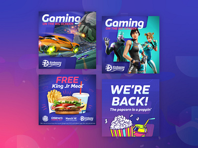 Social Media | Embassy Cinemas adobe illustrator brand branding cinema design facebook freelancer gaming malta movies social media