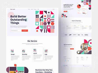 Creative Agency Landing Concept 2020 trend colorful design design system digital marketing dribbble best shot figma free illustration landing page pettern popular popular design sketch ui uiux vector web web design website