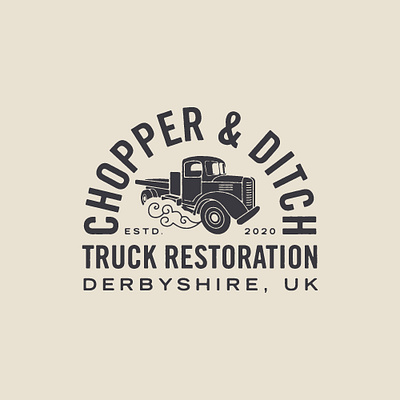 Chopper & Ditch badge brand brand identity branding design illustration lettering logo texture truck typography vintage