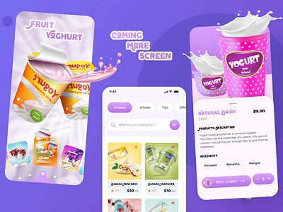 Dairy Product App Ui Design app cattle cheese cow dairy dairy app dairy app design farm milk mobile mobile app mobile app design mobile design syful sylgraph trending trending 2022 trending design trending mobile yogurt