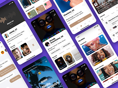 Social app screens vol.1 app application audio chat dating design event instagram ios iphone meetings mobile place profila social swipe tinder ui
