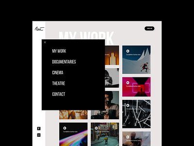 Portfolio Concept - Exploration 02 app concept design inspiration interface landing page menu minimal navigation bar navigation menu portfolio portfolio website ui uiux ux web webdesign