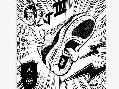 Air Jordan 3 x Fragment graphic design illustration jordans manga mangaart minimal nike air sneakerhead sneakers typography vector