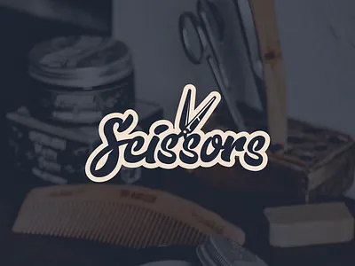 Scissors design graphic design illustration illustrator logo logo concept logo design scissors typography