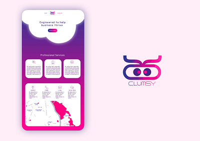 cloud services website and logo design branding design flat ui ux web