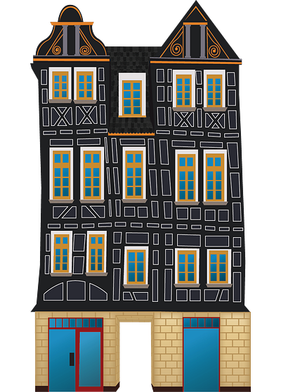 schiefes house illustration