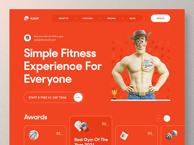 Fitness Landing Page 3d art atleth body bodybuilding character drawing dribbble fit fitness gym health sports ui