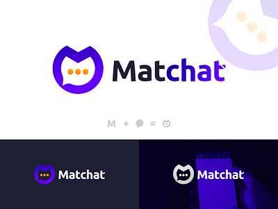 Matchat Logo - Chat Logo Design - Conversation Logo Mark app brand design brand identity branding chat chat logo concept conversation design dribbble best shot flat icon identity logo logo design logo designer logo trends 2020 logotype modern logo typography