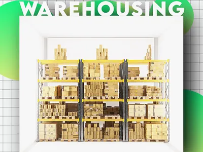 Warehouse Design 3d 3d artist branding c4d cinema 4d design landing page logistics octane shipping supply chain visual design warehouse webdesign