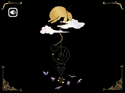 Hermit Crab on Cloud luxury graphic elements