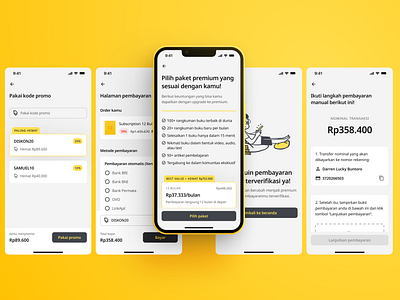 Improving SekilasAja! App Subscription Payment Checkout Flow Exp casestudy checkout payment redesign typography yellow