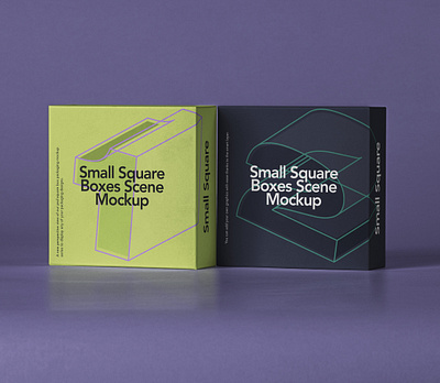 Free Small Psd Square Box Mockup Set box art box design box mockup box mockup set box packaging design box packaging mockup mockup psd square box packaging