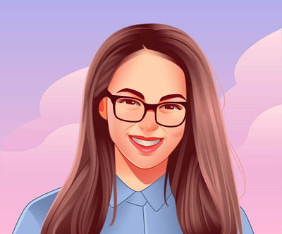 Charming character design digital art digital painting girl glasses illustration art portrait portrait art portrait illustration