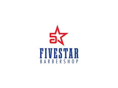 Daily Logo Challenge Day 13 - Barbershop , Fivestar Barbershop dailylogochallange logo logo design logo designing