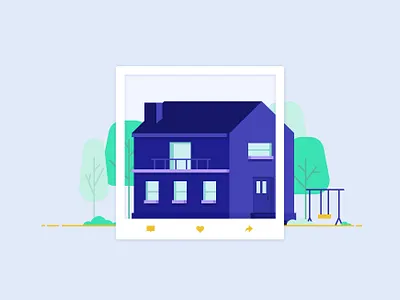 Home Illustration frame home house illustration photo polaroid