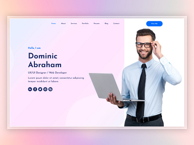 Resume - Landing Page Design admin application creative cv design illustration landing modern page resume template templates ui uiux ux uxdesign