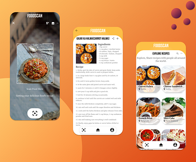 FoodScan app app design creative food food app minimal mobile mobile app mobile ui productdesign recipes scan ui ui design uiuxdesign ux ux design