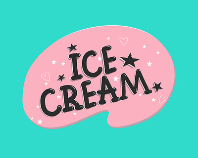 ice cream cartoon cream design ice icecream illustration illustrator lettering logo postcard typography vector