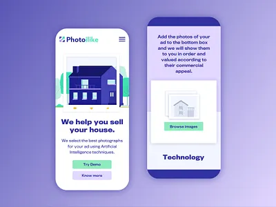 Photoilike Landing Page design home house identity landing page mobile ui uidesign