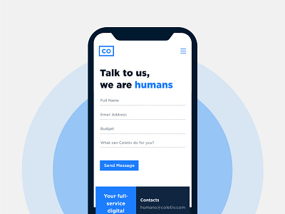 Coletiv – Mobile form coletiv contact form design form mobile ui web design website