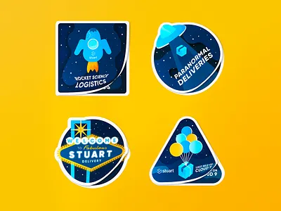 Stuart Stickers alien balloons bike courier delivery lastdelivery lasvegas ovni rickandmorty rocket stickermule stickers for imessage stickerspub strangerthings ufo