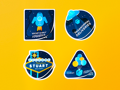 Stuart Stickers alien balloons bike courier delivery lastdelivery lasvegas ovni rickandmorty rocket stickermule stickers for imessage stickerspub strangerthings ufo