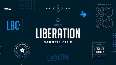 Unchosen Brand Direction for Liberation Barbell Club austin badge logo brand brand identity branding gym logo sweat texas weightlifting