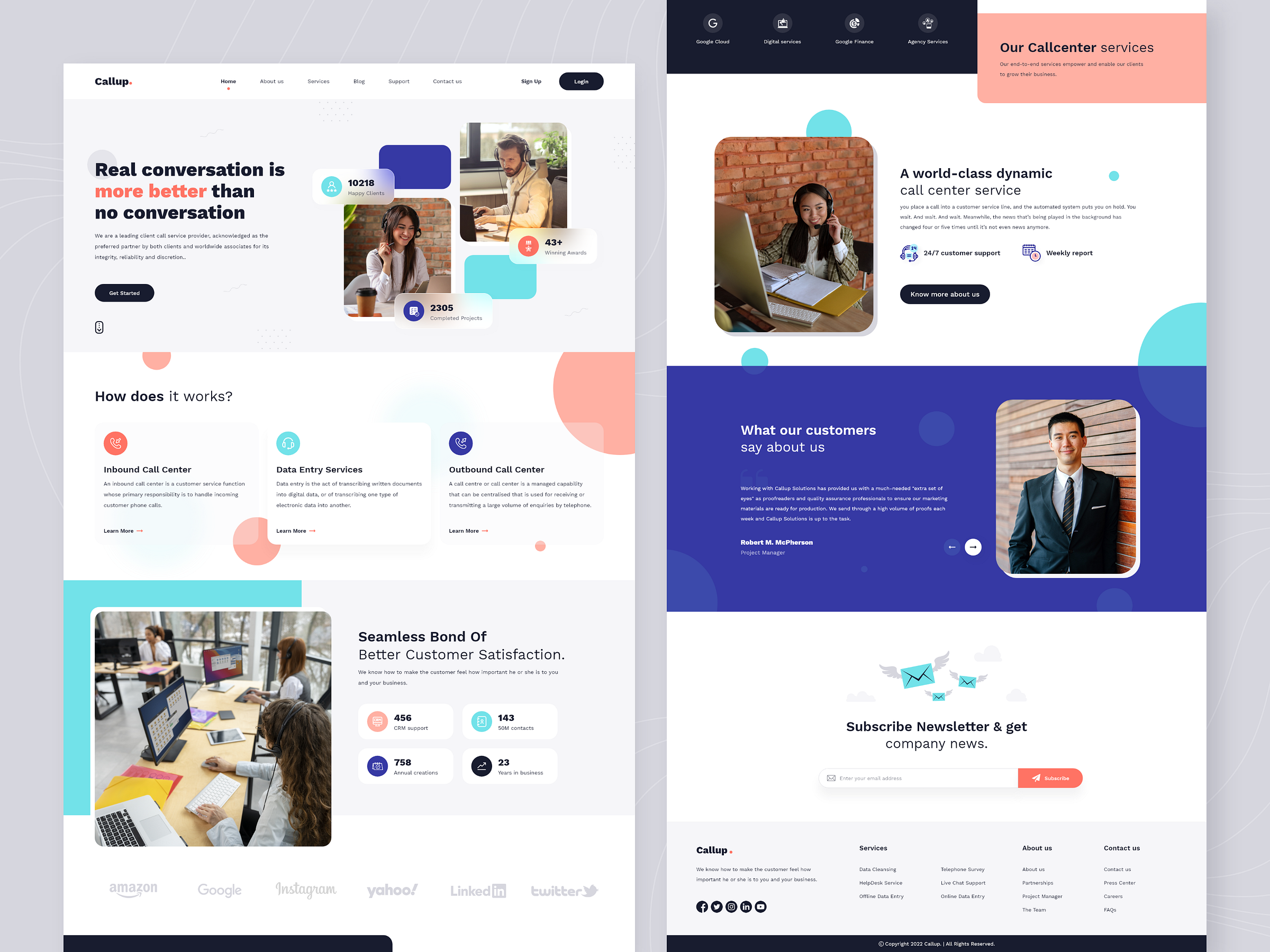 Call Center Website by CMARIX TechnoLabs on Dribbble