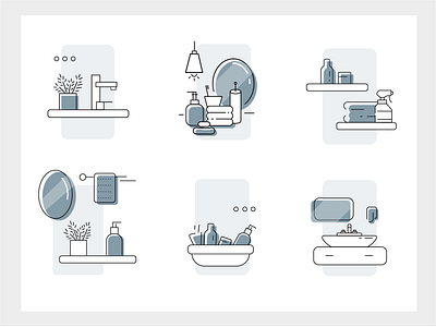 Bathroom stuff illustration design flat illustration icon illustration illustrator lineart vector