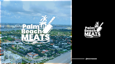 PALMBEACH MEATS 1 beach design illustration logo meats typography vector