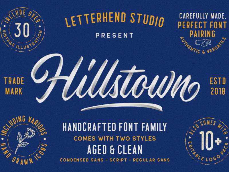 Hillstown Font Collection (+EXTRA) freebies lettering western