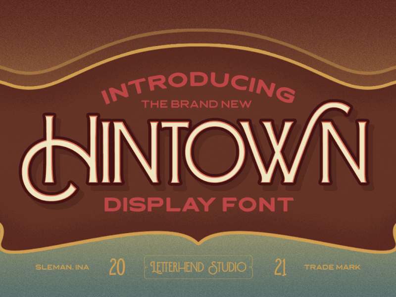 Hintown - Display Font classic font freebies label font