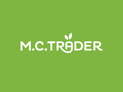 M.C. Trader food green leaves logo logo design logotype wordmark