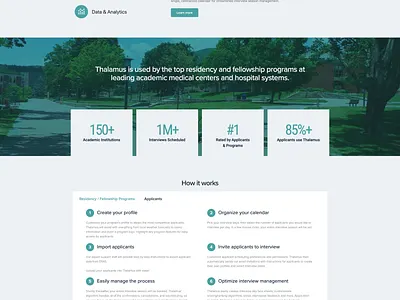 Thalamus Marketing Site landing page ux design web design website