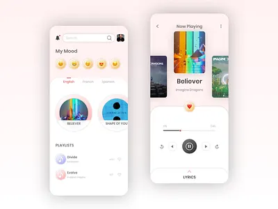 Music App Concept app applemusic appui appux design illustration imusic logo mood music music app music art music player musician song songs ui