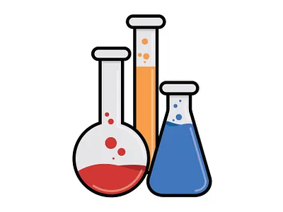Test Tubes beakers chemicals chemistry flask icon illustration lab laboratory research science test tubes vector