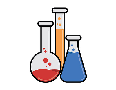 Test Tubes beakers chemicals chemistry flask icon illustration lab laboratory research science test tubes vector